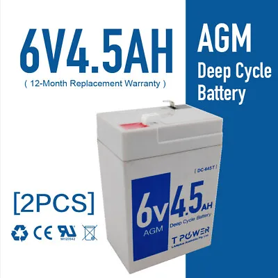 2x Brand New 6V 4.5AH UPS SLA Battery 6 Volt High Rate > 4AH Toy Electric Bike • $34.25